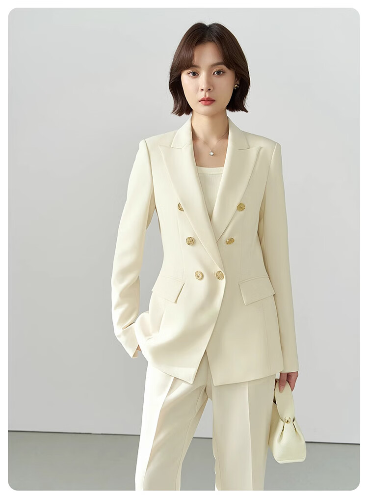 Bodexiaojie Women's High-End Suit Set for Commuting, Interviews, Professional Wear, Wrinkle-Resistant Business Blazer for Petite Figures 4
