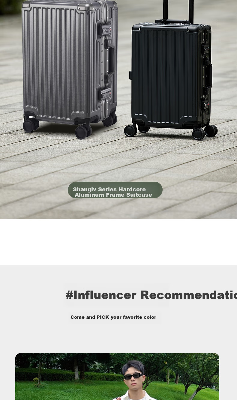 ROCKLAND Luggage Suitcase with Spinner Wheels for Men And Women, Aluminum Frame Trolley Case with Large Capacity And Carry-On Lockable Wheels 7