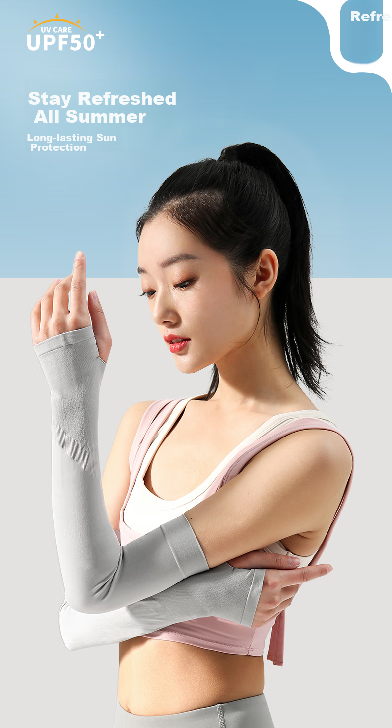 Muerxi UV Protection Ice Silk Nylon Sun Sleeves Unisex Outdoor Arm Sleeves for Hiking Cycling 1