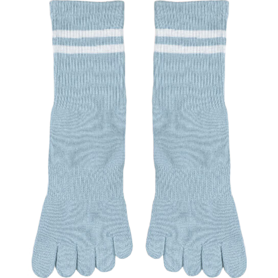 Duweike Non-Slip Yoga Socks Professional Sports Pilates Mid-Calf Indoor Fitness Toe Separator Socks