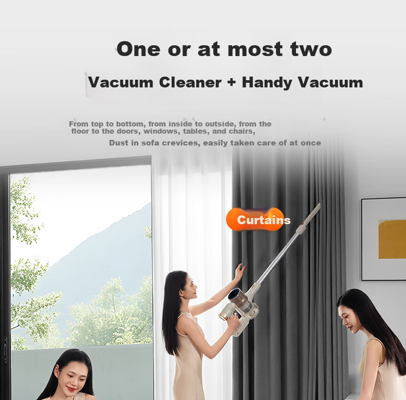 AUX Cordless Handheld Vacuum Cleaner for Home Use with Strong Suction, Low Noise, Green Light Dust Indicator, Carpet And Cat Hair Cleaning, Long Battery Life AXC-22DV8W 8