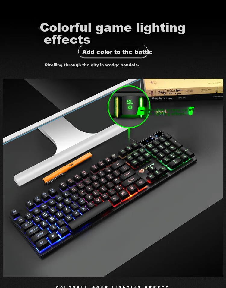 Lingshe Wireless Keyboard And Mouse Combo, Full-Size Keyboard, Business Office USB, Compatible with Laptops, Desktops, And All-In Computers, T906, Black 1