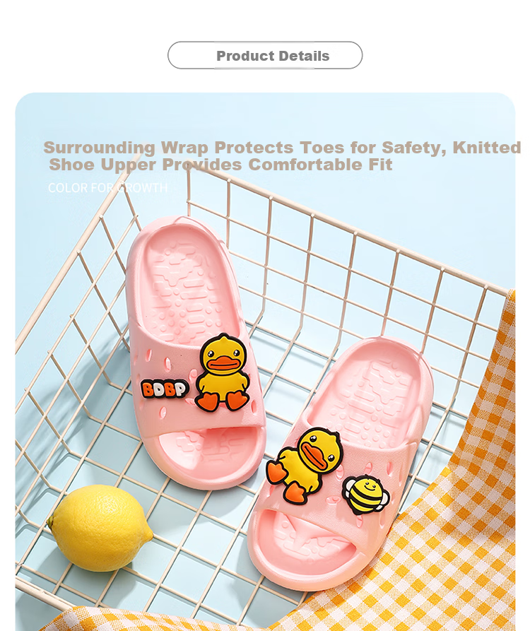 B.Duck Children's Slippers, Boys And Girls Home Sandals, Baby Soft-Soled Casual Shoes, 5951 Pink, Size 30 12