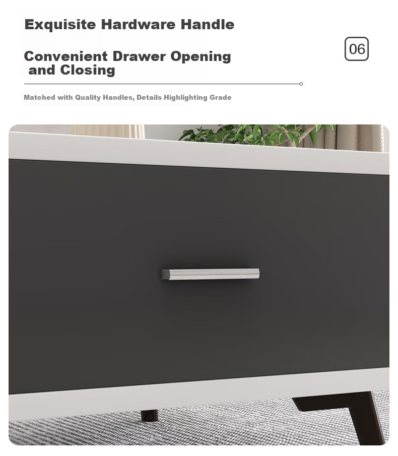 Yameile Coffee Table for Living Room, Modern And Simple Design, Suitable for Small Apartments, Double-Layer with Drawers, Thickened Solid Wood Core, Tea Table 8