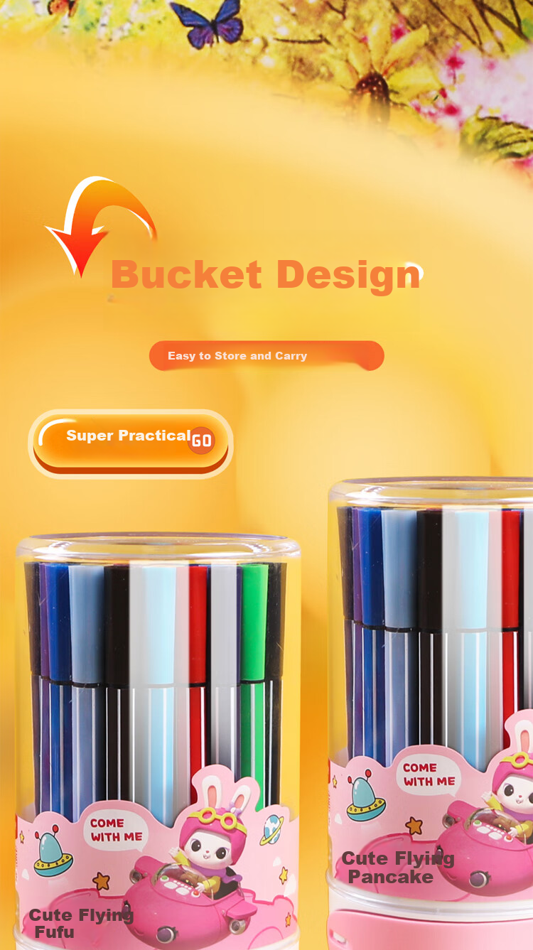 M&G Watercolor Markers, Hexagonal Barrel, Washable, Safe Cap, Graffiti Pens, Children's Day DIY Handmade Drawing, 24 Colors, Single Tube, JCP95887 Watercolor Markers 5