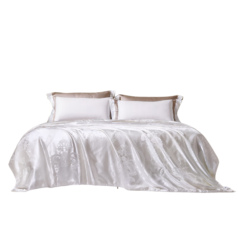 FUANNA × JINGDONG Custom Silk Comforter, 100% Silk Summer Cool Quilt, Air Conditioning Blanket, Gift, Approximately 3.2 Jin, 203×229cm