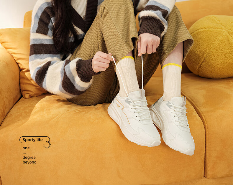 361° Women's Sports Shoes, Autumn Leather Upper, Commuter Water-Resistant, Thick-Soled Casual Running Shoes for Women, 682336712-5 2
