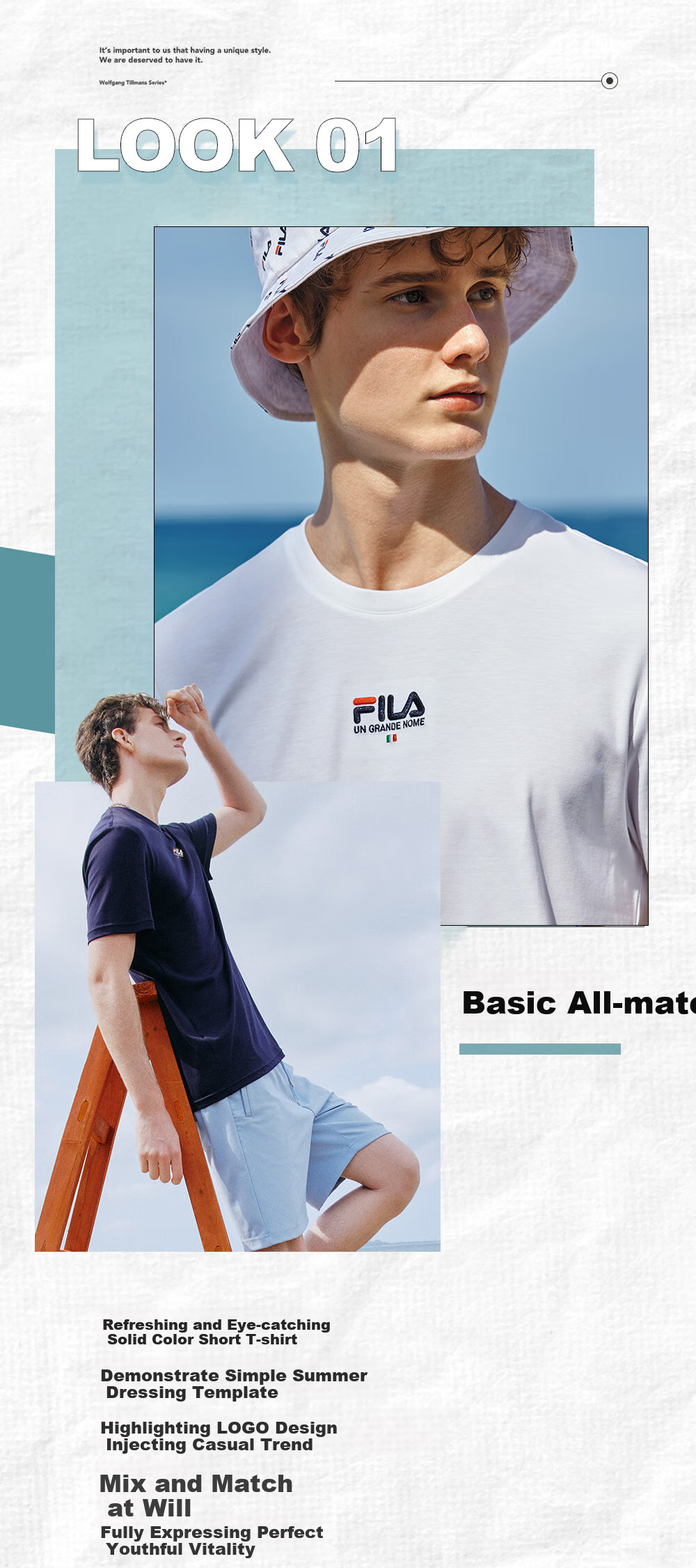 FILA Official Men's Short Sleeve T-Shirt Summer 2026 Cool Breathable Sports Cotton Crew Neck Top 5