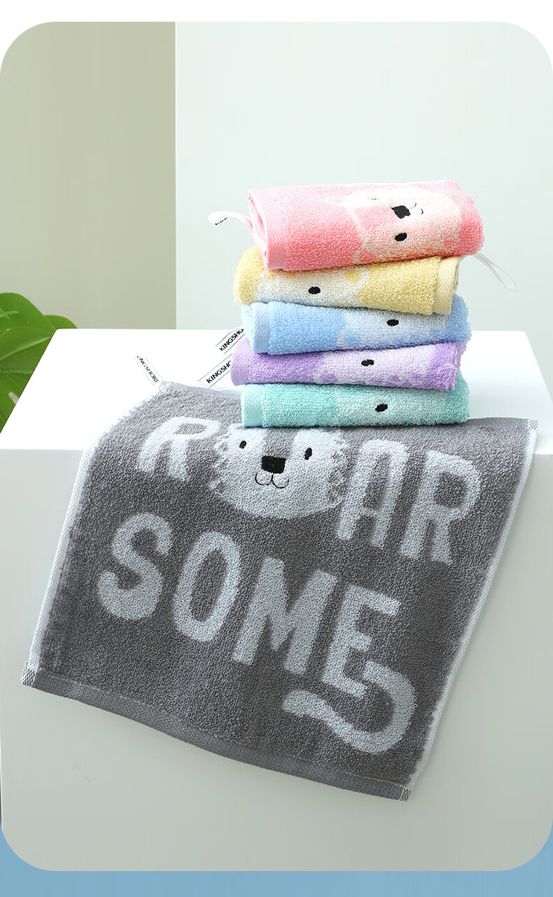 KING SHORE Towel, Class A Children's Towel, Pure Cotton 100%, Face Towel for Women, Small Handkerchief, Jacquard Face Cloth, 6 Pieces, Sports 3