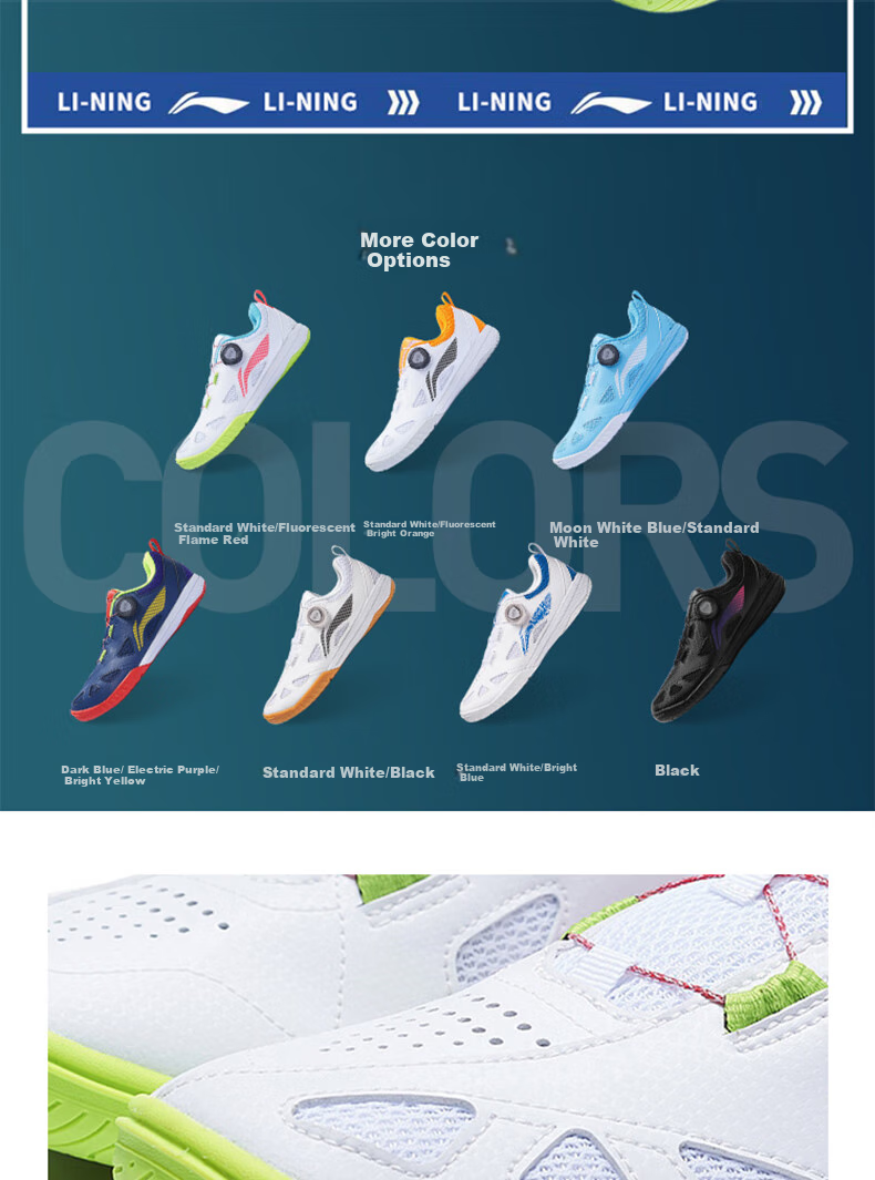Li-Ning Table Tennis And Badminton Shoes, MAGE ESS Series Professional Sports Shoes, Unisex Ball Star Training Shoes, Size 37 7