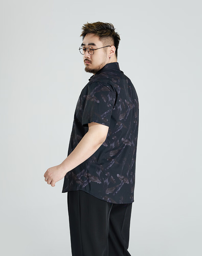 Ayoupang Summer Ice Silk Plus Size Short Sleeve Floral Shirt, Loose Fit, Large Size, Stretchy, Seamless, Casual Blouse 12