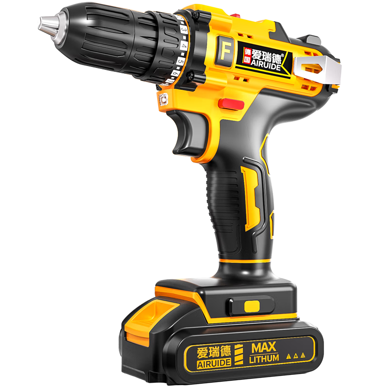 Airuide Lithium Battery Electric Drill, Household Rechargeable Drill, Multi-Functional Wall Drilling Electric Screwdriver Tool