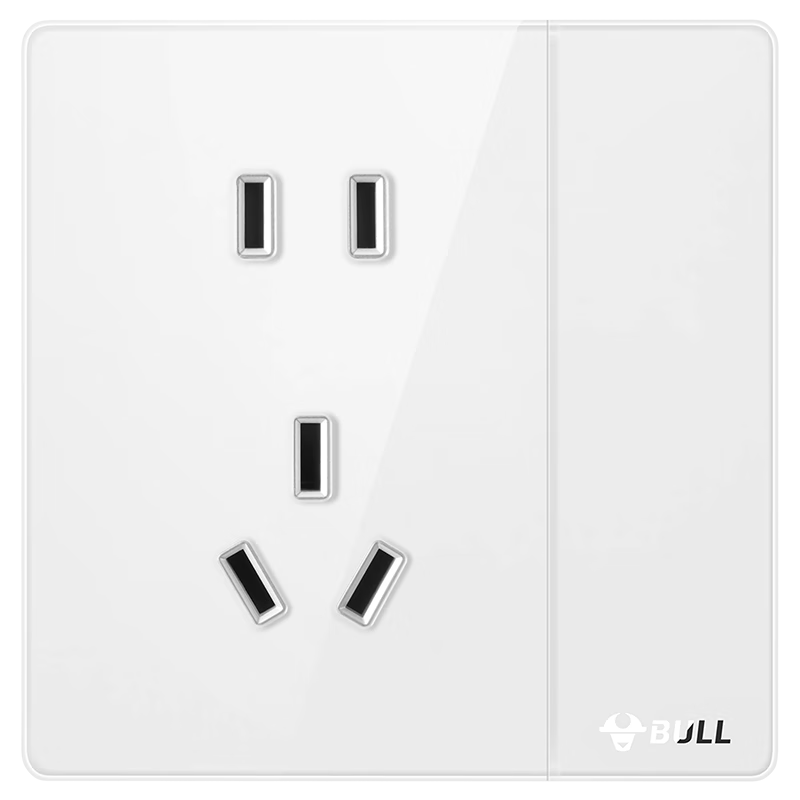 BULL Vintage Switch Socket Acrylic Ultra-thin Panel Single Control One-gang Five-hole Large Switch G70E333B Pearl White