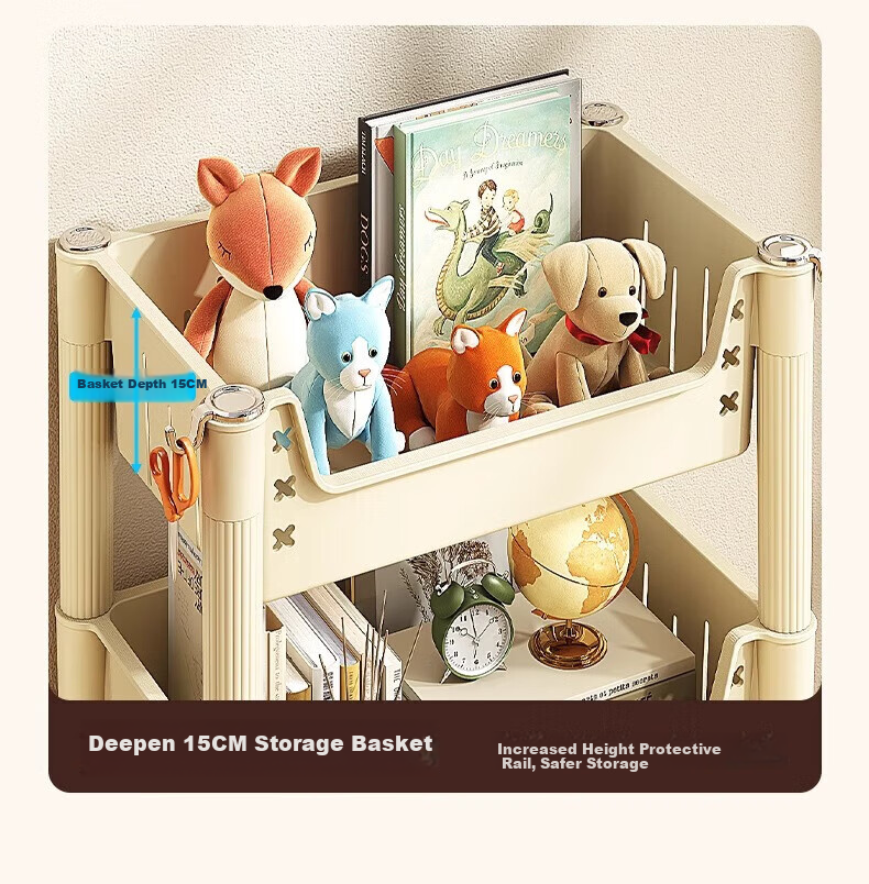 Quanpinwu Movable Bookshelf Storage Rack, Floor-Standing Bookcase, Bag Organizer Shelf, Storage Rack, Snack Shelf, Small Cart, Small Bookshelf 10