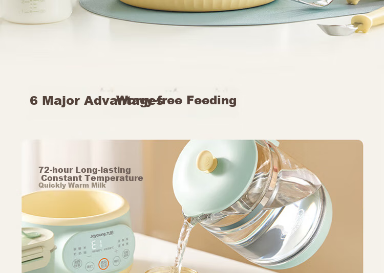Joyoung Household Multi-Functional Health Pot, 316 Stainless Steel Constant Temperature Kettle, Milk Maker, Baby Formula Mixer, Water Boiler, Milk Temperature Regulator MY-Q576 9