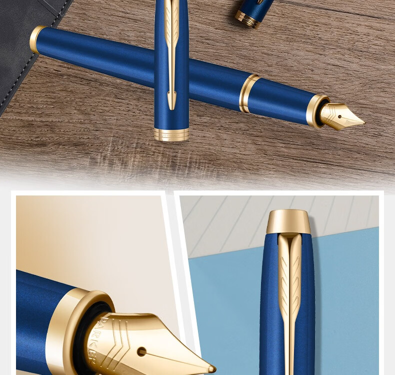 PARKER Fountain Pen, Signature Pen, Stylish Writing Fountain Pen, IM Flowing White Gold Clip Ink Pen + Graduation Commencement Gift Box, National Day Gift for Men And Wome 7
