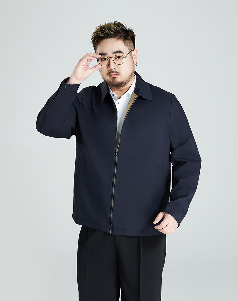 Ayoupang Large Size Business Executive Jacket for Middle-Aged And Elderly Men, Lapel Collar Coat, Black, 4XL (200-220 Jin) 6