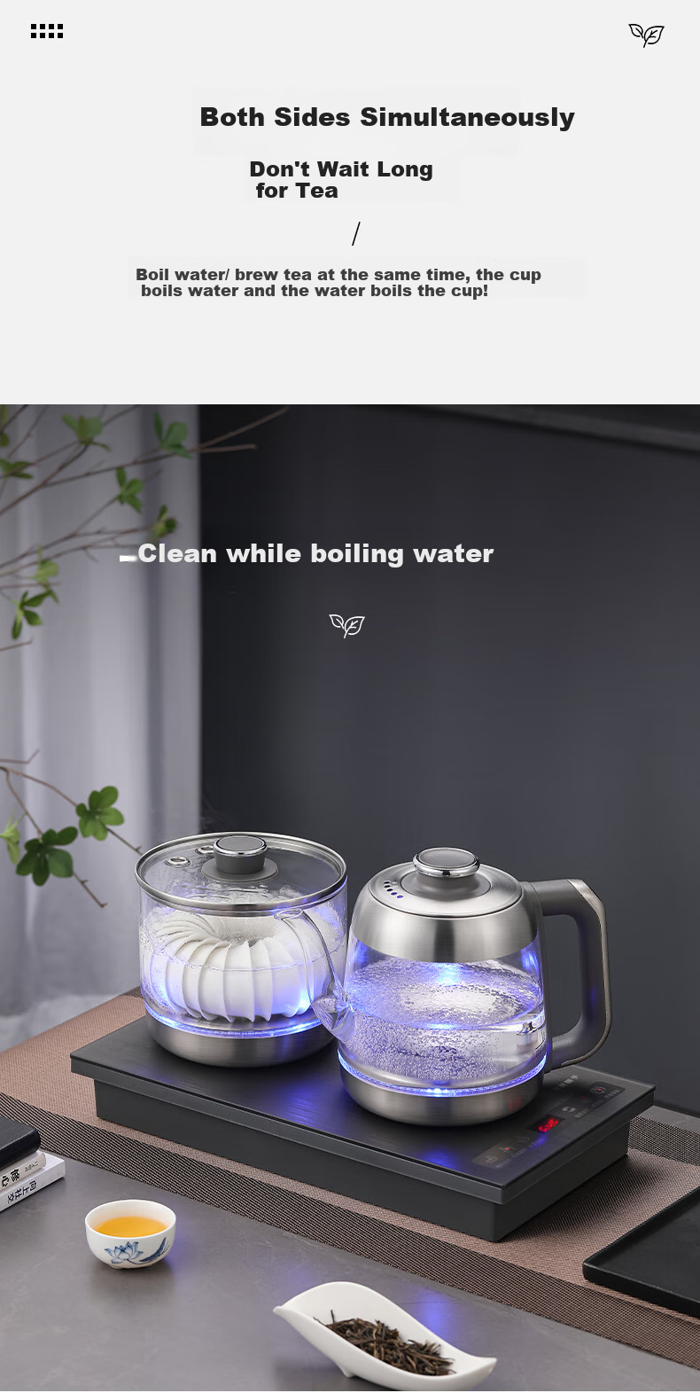 Biooner Fully Automatic Electric Kettle with Water Inlet, Tea Table Kettle for Home And Office Use, Built-In Tea Table All-In Tea Brewing Device, Electric Tea Stove Set RY-17 Steaming Tea Model 5