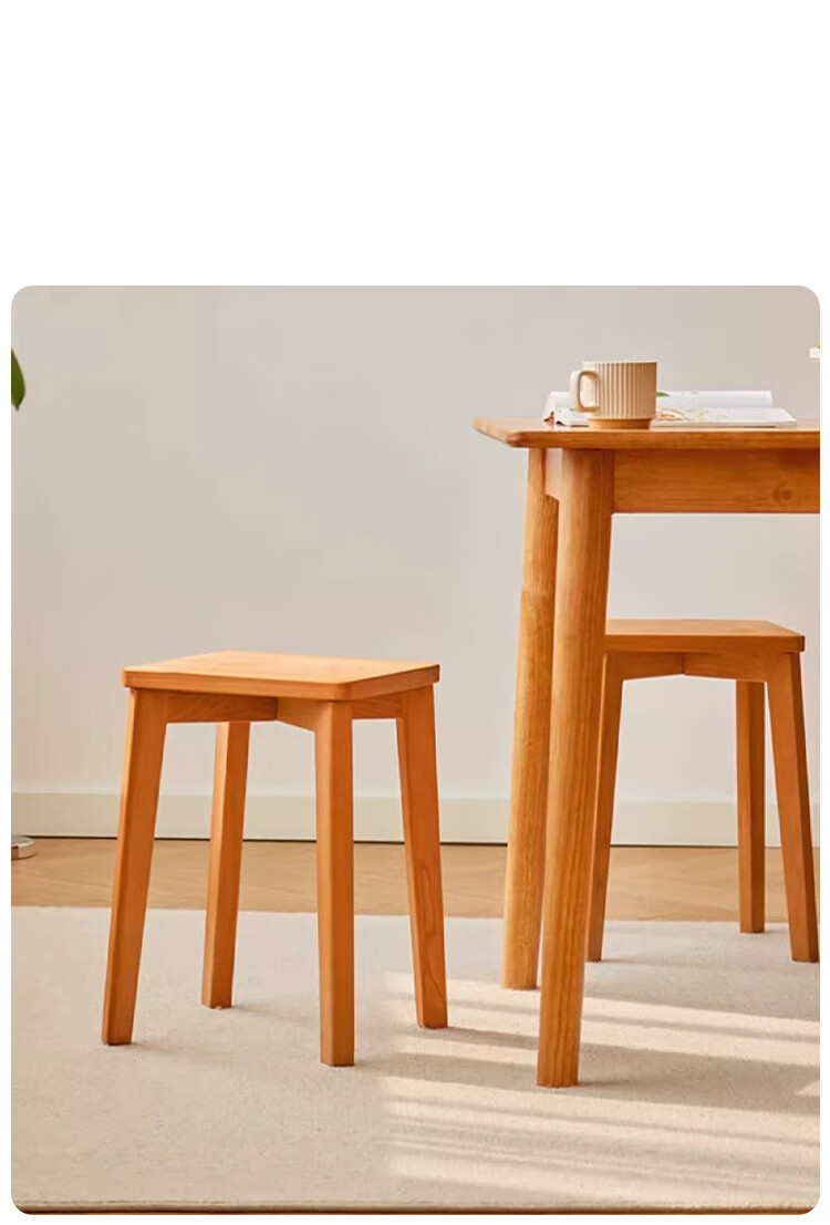 Yupin Stool, Household Square Stool, Dining Chair, Small Stool, Stackable Soft Cushion Stool, HK5167, Two-Piece Set 9