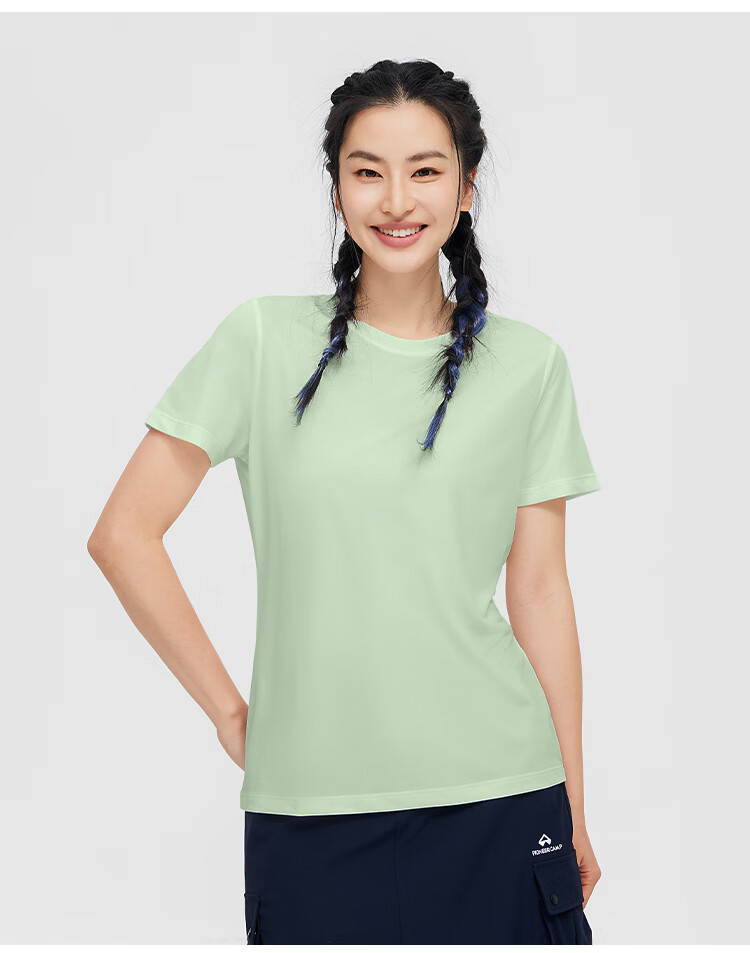 Toread Women's Quick-Dry T-Shirt Summer Lightweight Bare-Feel Round Neck Running Sports Mesh Breathable Top Black M 18