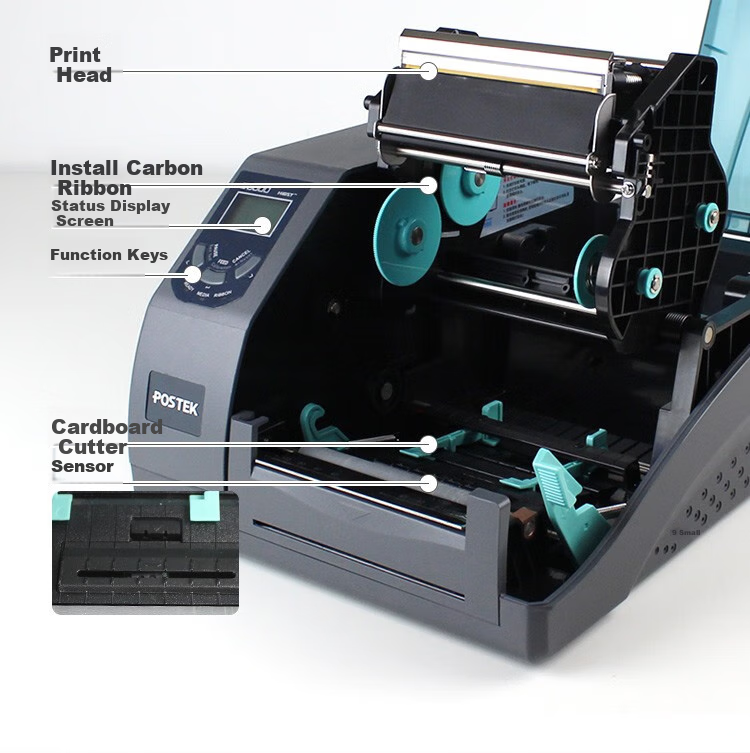 POSTEK G3106 Industrial Label Printer Thermal QR Code Sticker Barcode Machine Ticket Tag Fixed Asset 3