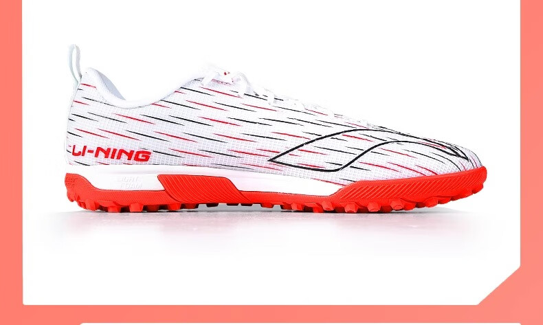Li-Ning Football Shoes Studs Adult Men Women Children Qixie 3 Youth Primary School Professional Cleats White 43.5 25