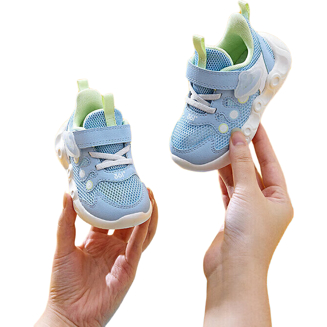361° Children's Shoes, Toddler Walking Shoes, Summer 2026, Boys And Girls, Baby Soft-Soled Shoes, Breathable Infant Shoes, Blue And Pink, Size 24