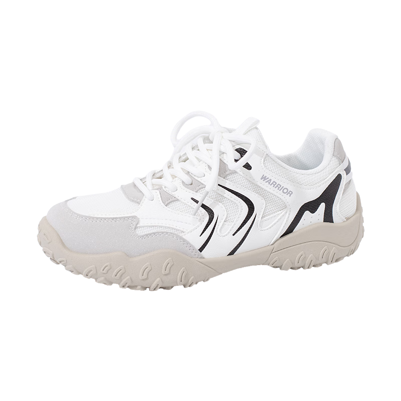 Warrior Women's Summer Breathable Hiking Shoes Lightweight Versatile Sports Shoes 322 White/Grey/Black - Single Mesh Style Size 36