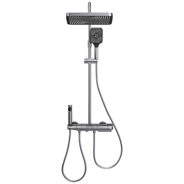MICOE Shower Set, High-Pressure Brass Faucet, Multifunctional Shower Head with Piano Key Design, Gunmetal Gray Shower Set M5