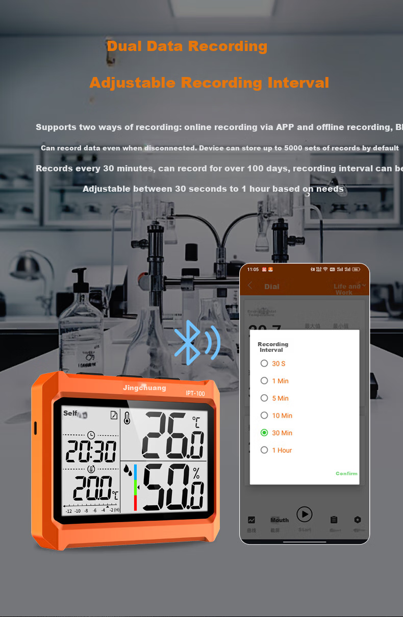 Elitech IPT-100 Laboratory High-Precision Electronic Digital Thermometer And Hygrometer for Pharmacy, Indoor Industrial Use with Data Export Functio 3