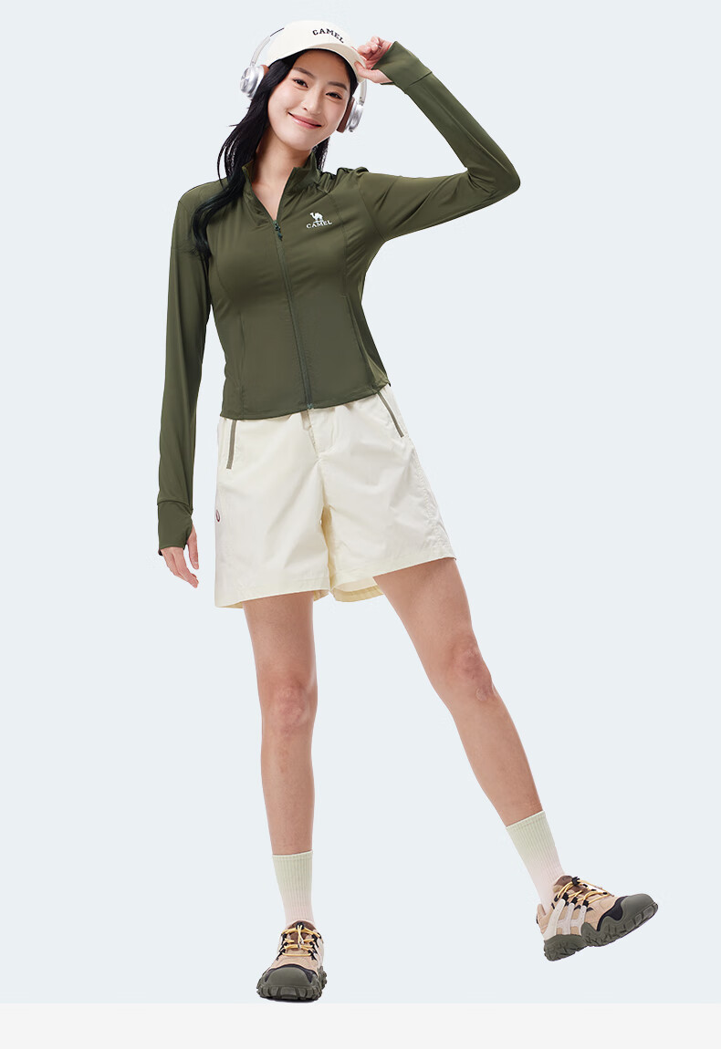 CAMEL Women's Slim Fit Quick-Dry Ice Feel Sunscreen Jacket Cold White Yarn 2025 New Summer Coat 8008 2XL 11