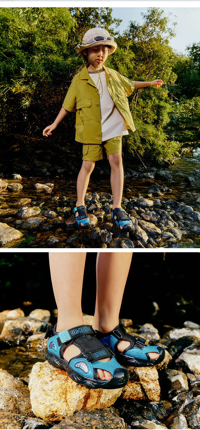 Dr. Jiang Full Contact Sandals Summer Unisex Kids Casual Children's Sandals 2S10A2007BM Blue Size 29 10
