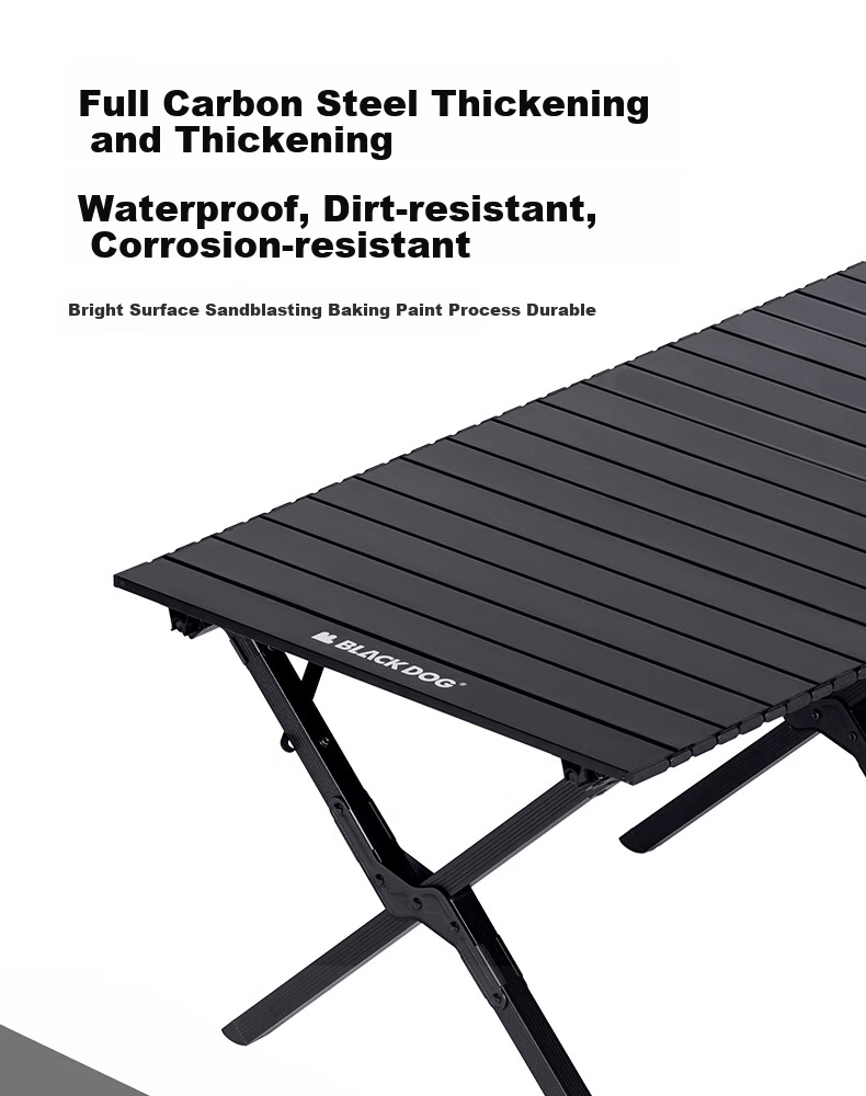 Black Dog Egg Roll Picnic Folding Table Outdoor Camping Portable Table Night Black Model 150 (6-8 People) 1