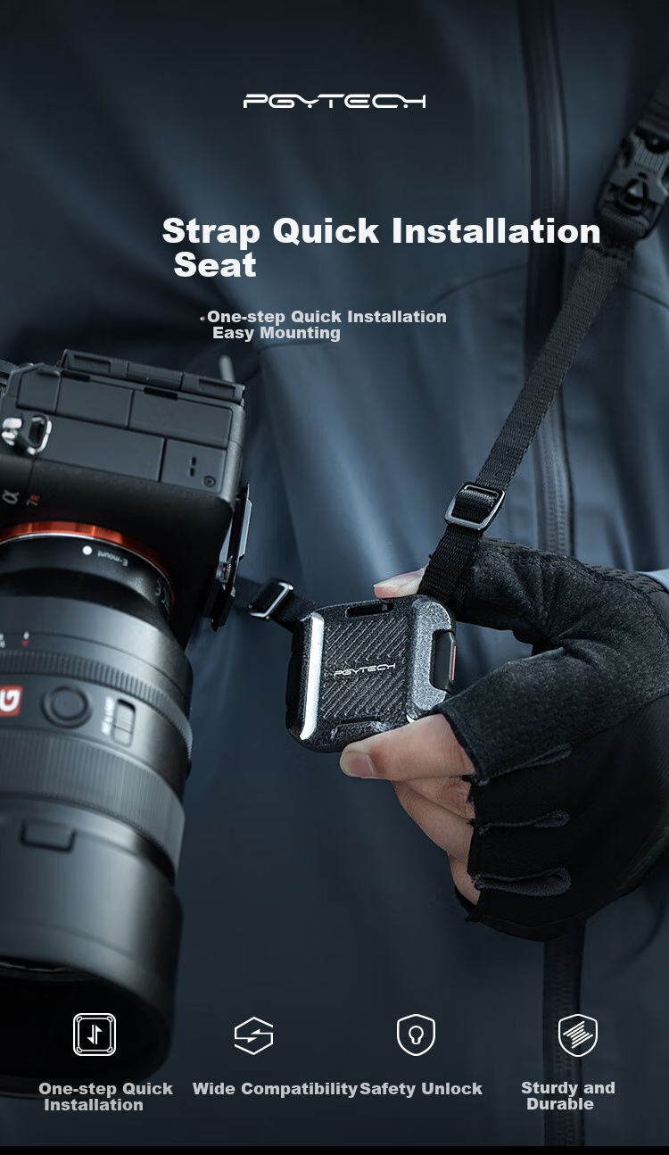 PGYTECH Quick-Release Camera Strap, Dandelion Camera Shoulder Strap, Quick-Release Crossbody, Pressure-Relieving Quick-Release Plate, Suitable for Fuji, Canon, Sony Camera Quick-Release Board And Quick-Release Plate Set 1