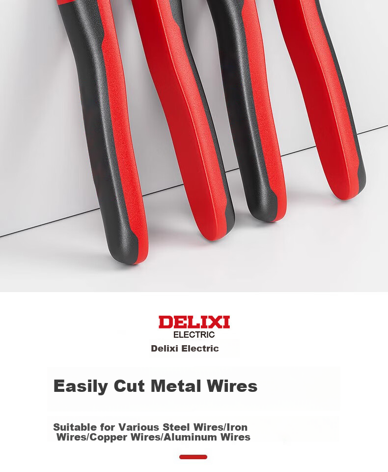 DELIXI ELECTRIC Wire Cutter, Rebar Cutter, Labor-Saving Heavy-Duty Wire Cutter, Small Scissors Pliers, 10-Inch Labor-Saving Non-Slip Model 2