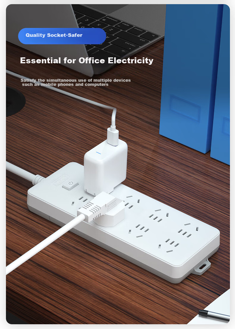 DELIXI 3C Certified National Standard Socket/power Strip/outlet Strip/power Bar/extension Cord/power Board, 8-Outlet Combination Master Switch, 3 Meters 8