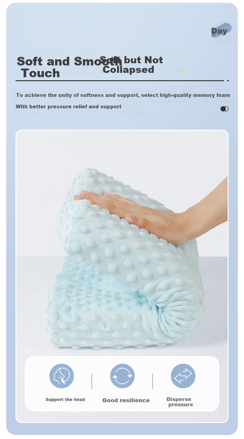 Grace Plush Children's Pillow, Memory Foam Pillow Core, Baby Student Pillow with Removable Cover, Washable, Dream Blue, 44*27cm 6