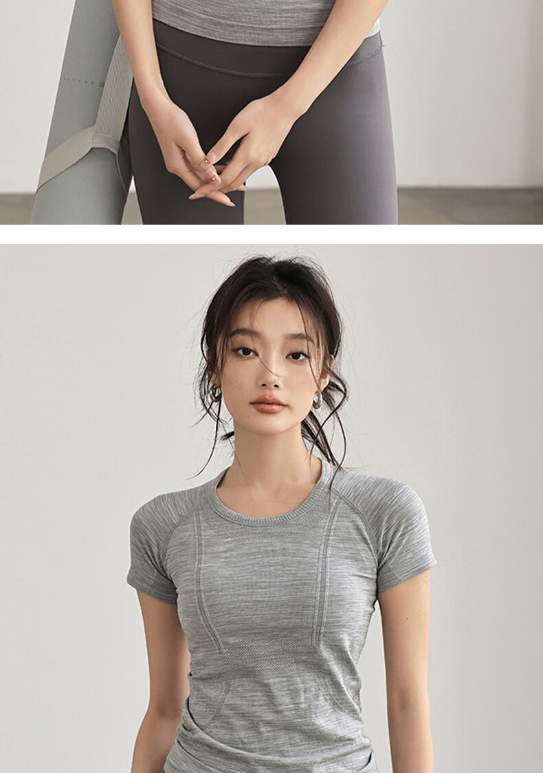Free Style Women's Summer Sports Short Sleeve Quick-Dry Slim Fit Running Yoga Pilates Training Fitness T-Shirt 9