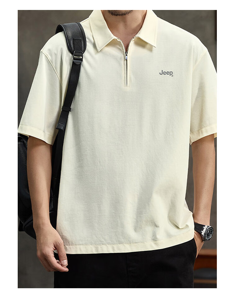 JEEP Polo Shirt for Men, Summer Short-Sleeve T-Shirt, Comfortable Breathable Casual Versatile Commuter Loose-Fitting Collared Top for Me 11