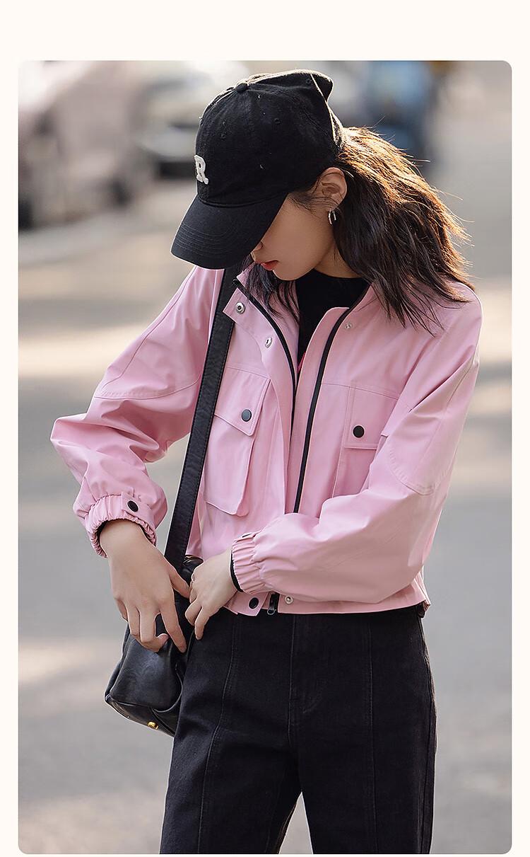 Dme [Nordic Cotton Triple Protection System] Spring Urban Light Outdoor Large Pocket Elastic Waist Drawstring Sleeve Short Women's Jacket 2