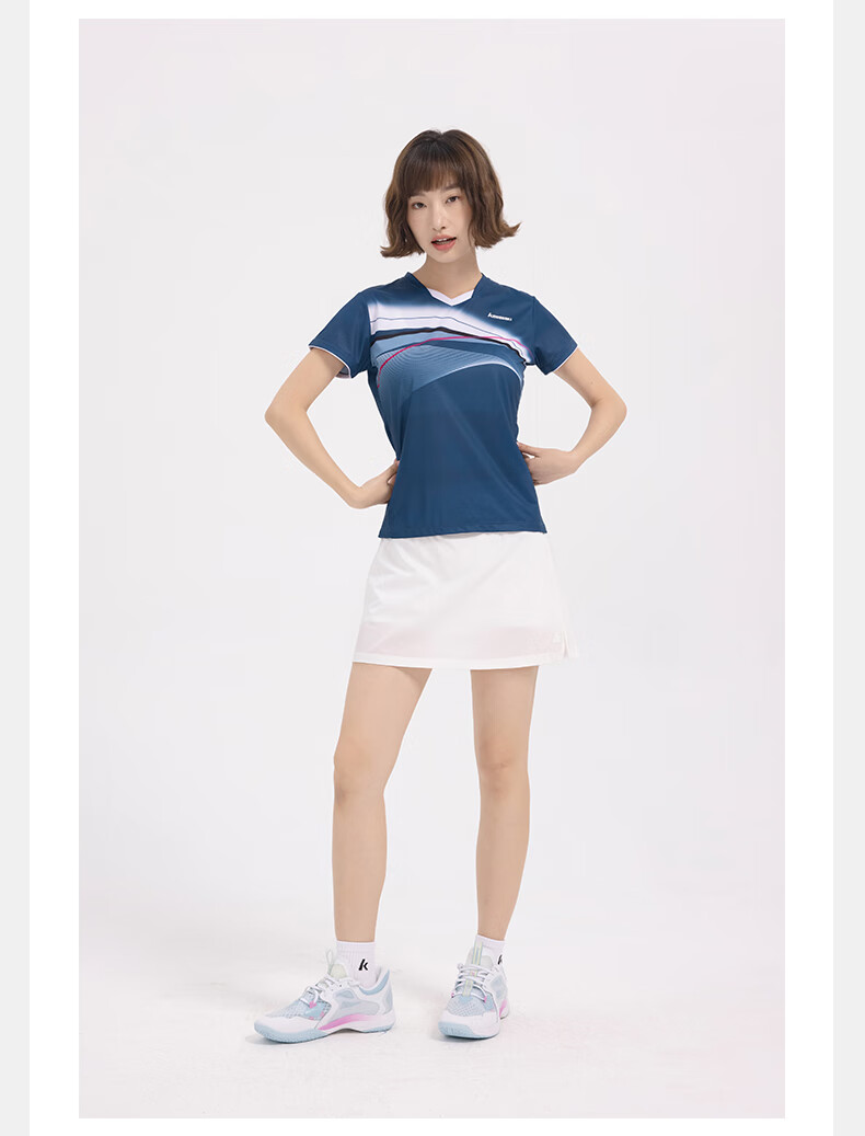 KAWASAKI Women's Woven Badminton Skirt Casual Sports Quick-Dry Anti-Exposure Half Skirt B2767 Blue M 3