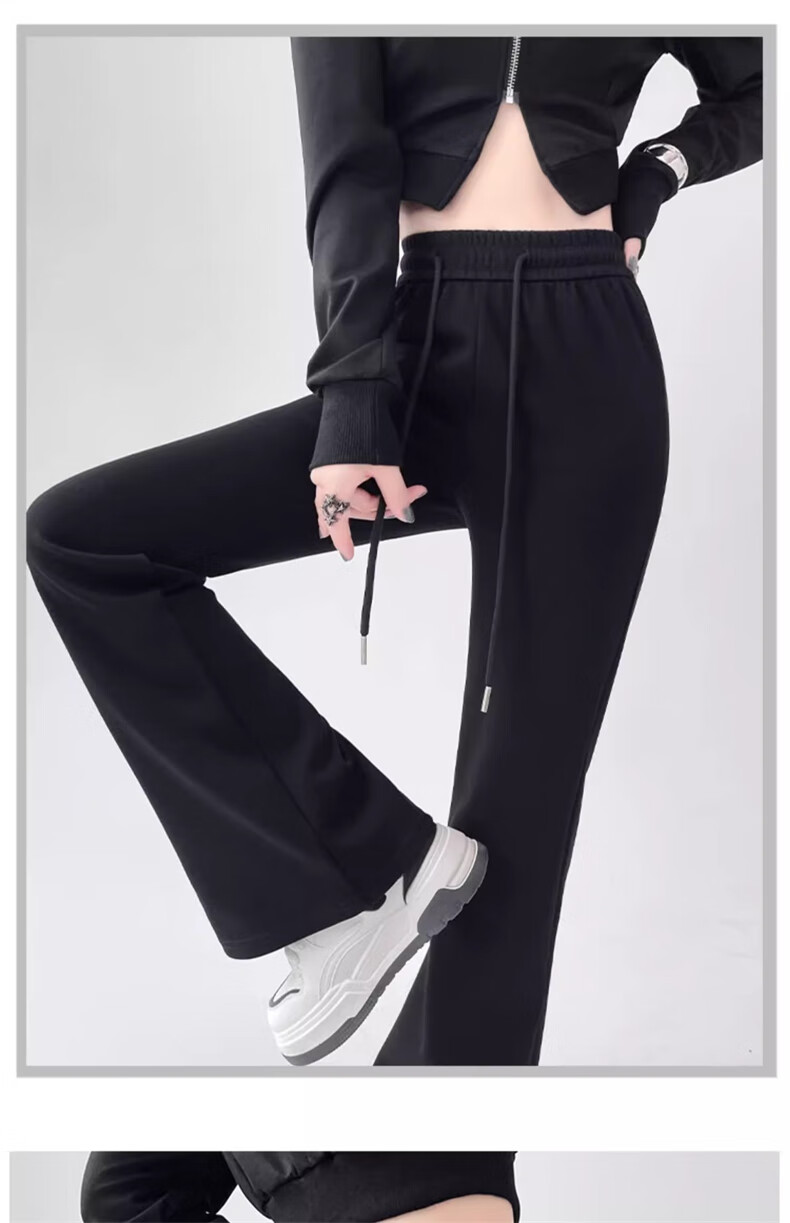 LangSha Women's Micro-Leggings for Spring And Autumn 2026 New Style Versatile High-Waisted Slimming Harem Pants Casual American-Style Flared Sweatpants 19