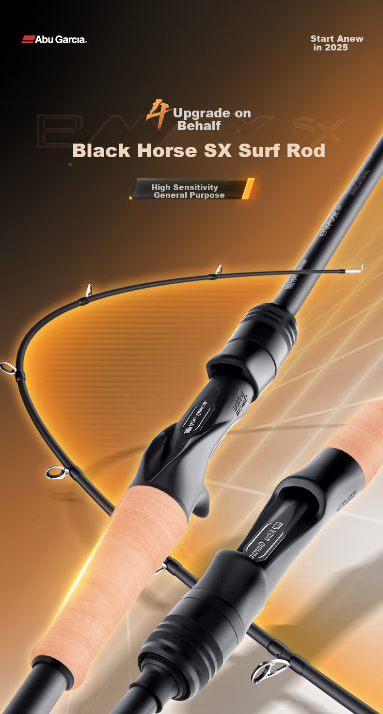 ABU GARCIA BMAX SX Lure Rod with Medium Action, Versatile Long-Casting Rod, 2.9-Meter Straight Handle MH Action-RF 1
