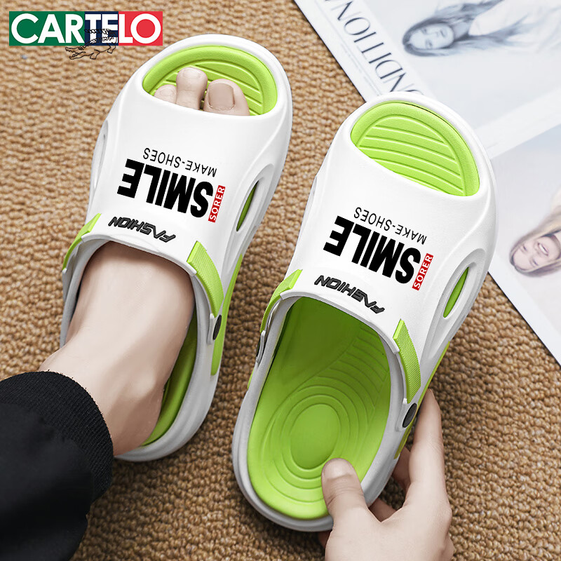 CARTELO Men's Sandals, Summer Breathable, Outdoor Wear, Comfortable Dual-Use Beach Slippers for Me