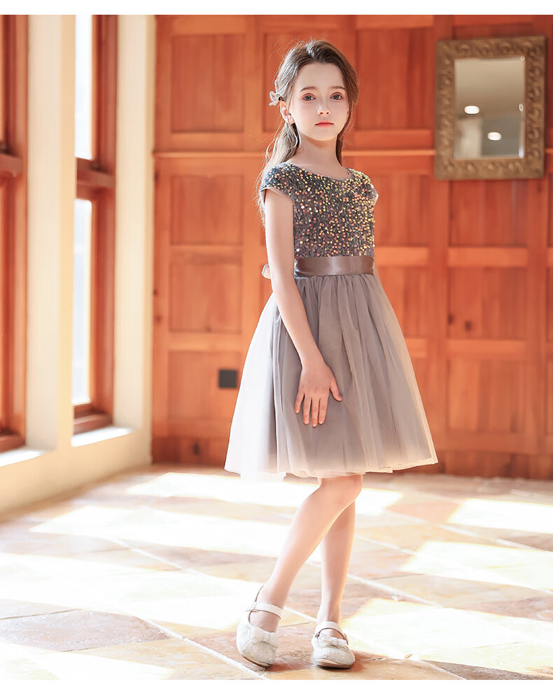 Yinuofang Children's Children's Day Performance Princess Dress Host Dress Girls Summer Dress Primary School Dance Choir Costume 9