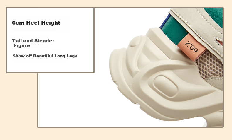 DAPHNE Chunky Sneakers for Women with Thick Soles And Hidden Heel Lift, Breathable, Slimming for Petite Figures, Versatile Casual Shoes for Travel And Everyday Wear, White And Gold Color, Size 35 13