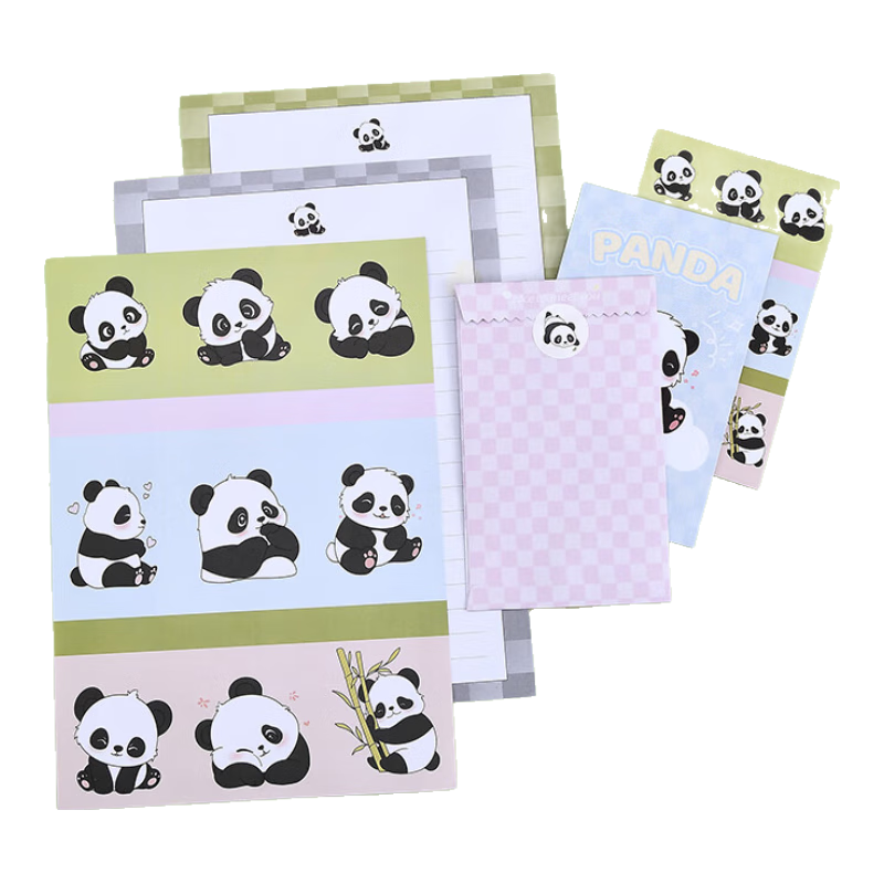Kingdee Teacher's Day Gift Cute Cartoon Fortune Panda Envelope And Letter Set, Love Letter Greeting Card, Confession Card, Writing Card, Stationery