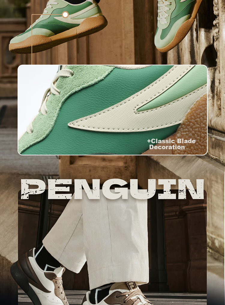 FILA Official Yang Mi Same Style Women's Shoes, PENGUIN Retro Sneakers, Penguin Shoes, Training Shoes, Casual Shoes 7