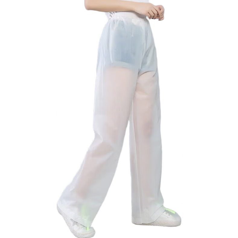 BWNK Adult Rain Pants, Disposable Thickened Wear-Resistant Outdoor Cycling Hiking Rain Trousers, Transparent One Size Fits All