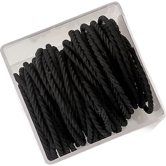 Liqing Black Hair Ties [50 Pieces], Elastic Bands, Hair Rings, High Elasticity Rubber Bands for Ponytails, Hair Accessories for Wome
